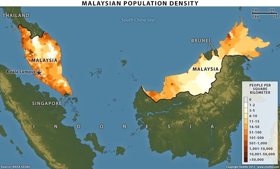 malaysia wiani idadi ya watu ramani