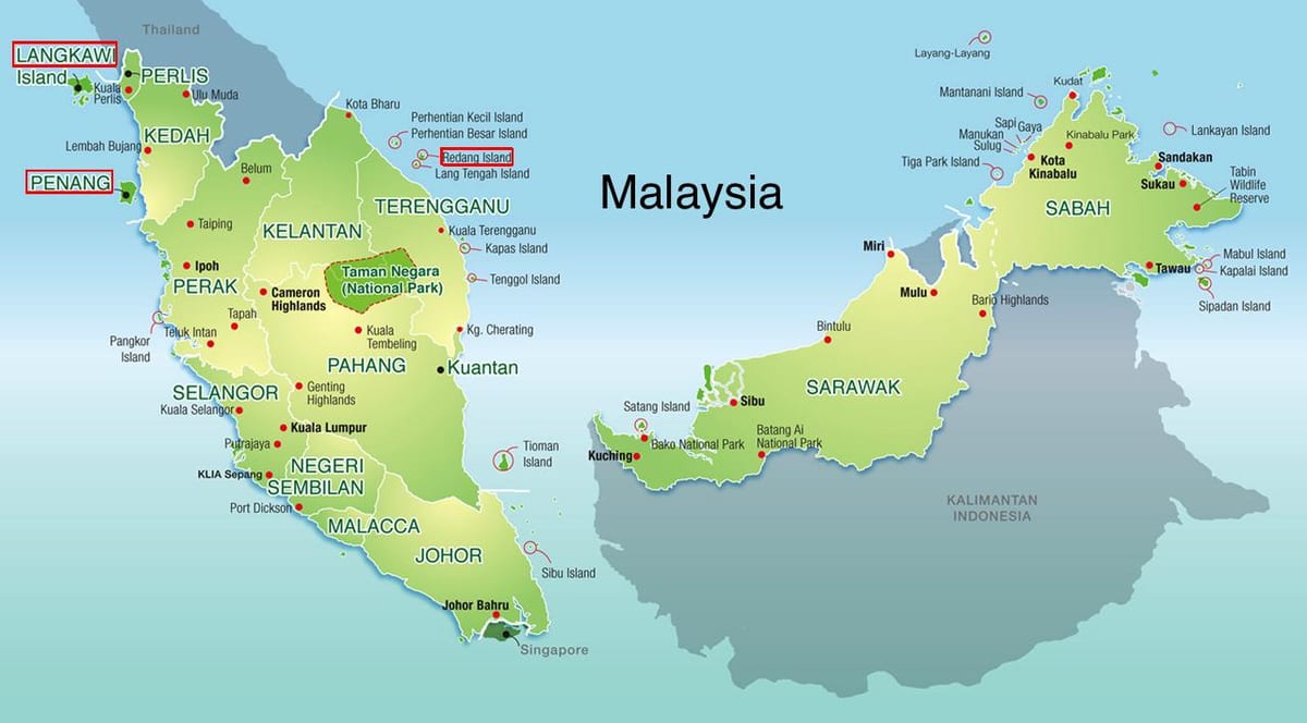 ramani ya malaysia na islands