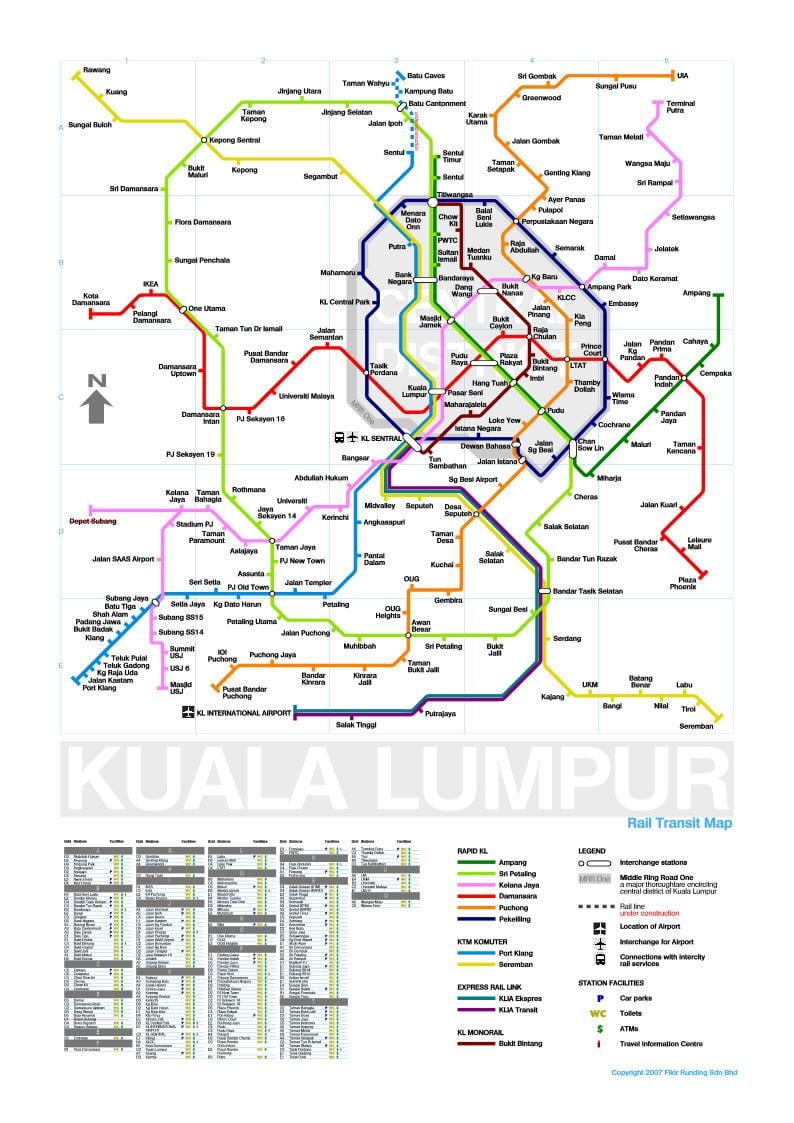 mrt line 3 ramani ya njia malaysia