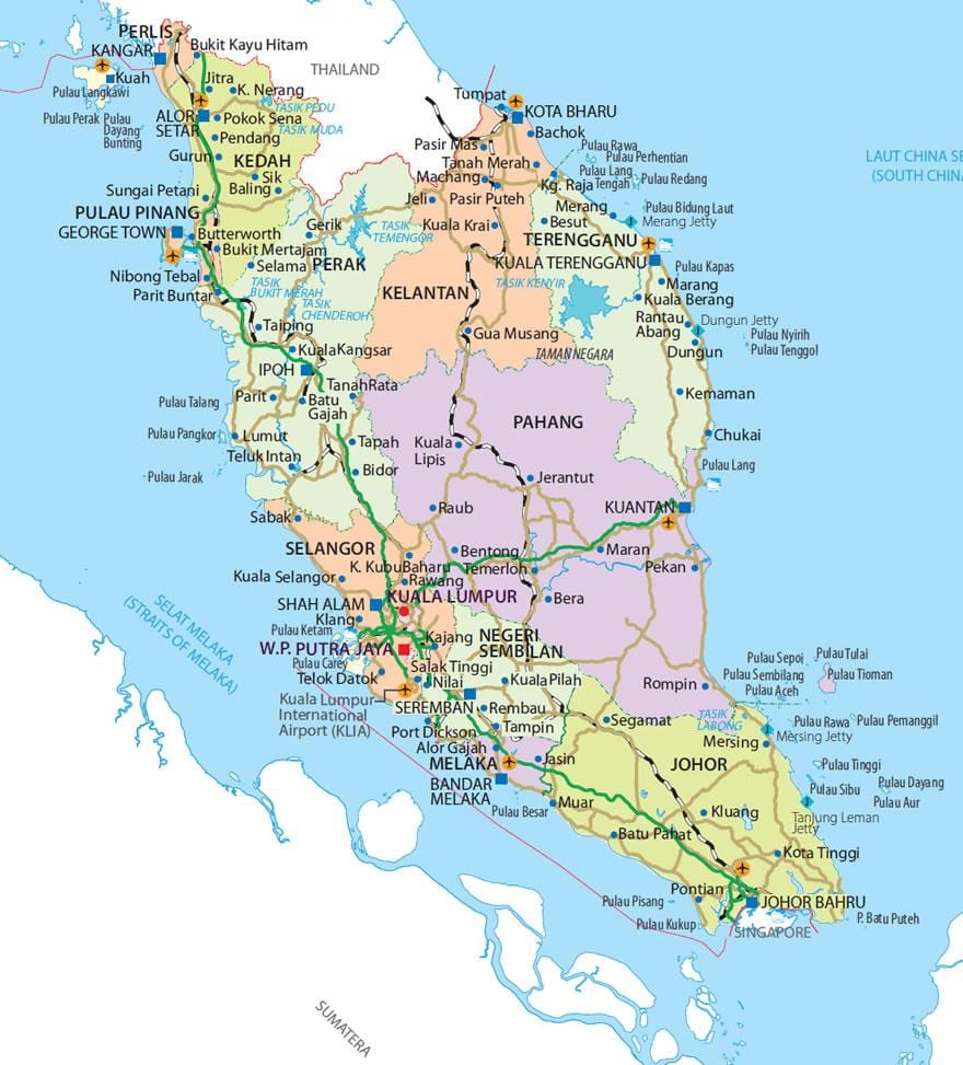 penisular malaysia ramani