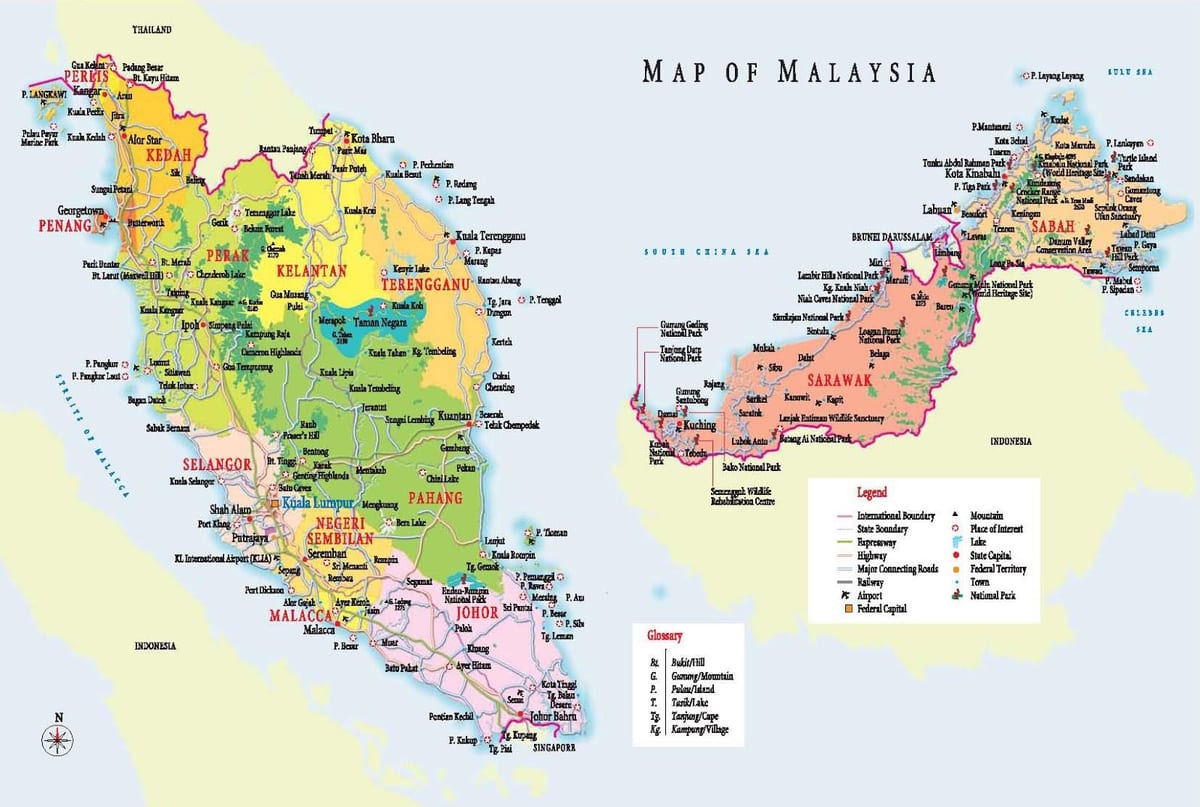 malaysia vivutio vya utalii ramani