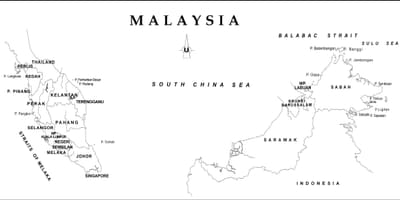 Ramani ya muhtasari ramani ya malaysia na hali ya mipaka