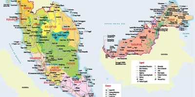 Malaysia vivutio vya utalii ramani